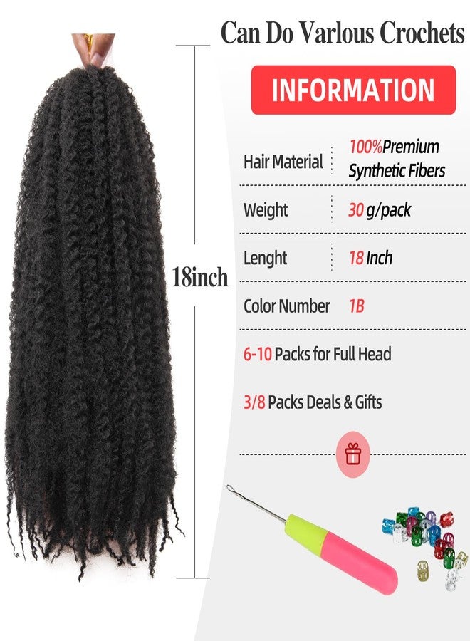 QRHSUKA Marley Twist Braiding Hair 18 Inch Marley Twist Hair 8 Packs Cuban Twist Hair Afro Kinky Crochet Hair Synthetic Marley Hair Extensions (18 Inch(Pack of 8),1B) - Image 4